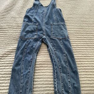 Free people high roller denim jumpsuit